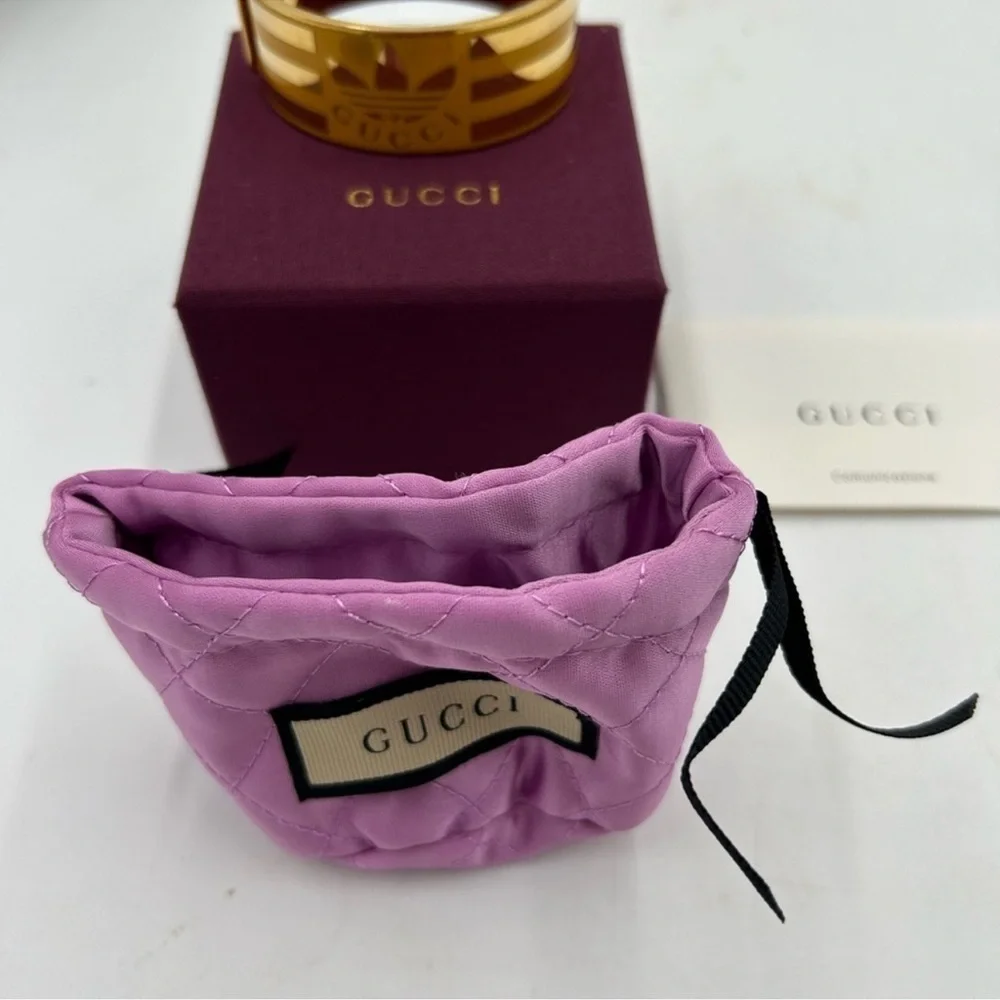 Women’s Gucci X Adidas gold cuff bracelet made in Italy - Picture 2 of 10